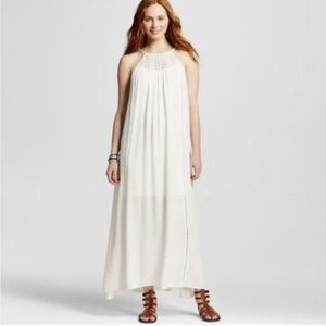Mossimo Supply Co. Cream Maxi Dress with Lace Detail